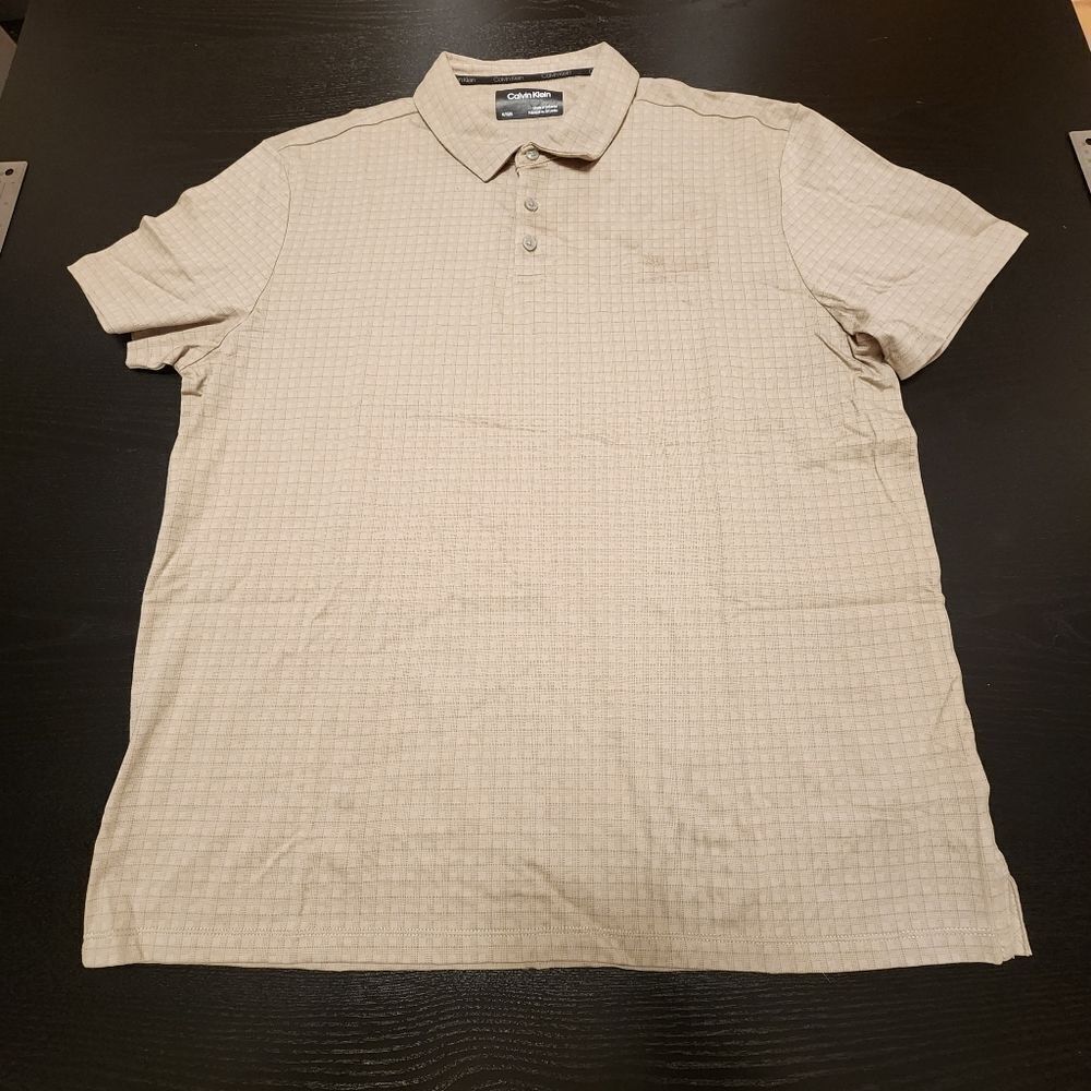 CALVIN KLEIN Window Pane Short Sleeve Polo Shirt